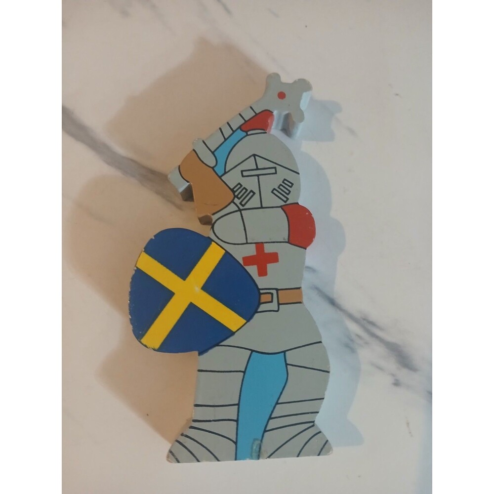 Wooden Knight Toy Figure Hand Made